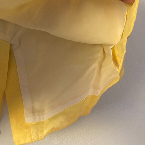 J Crew 100% Linen Pencil Skirt Yellow White Ombre Knee Length Office Summer 8 - Picture 5 of 12